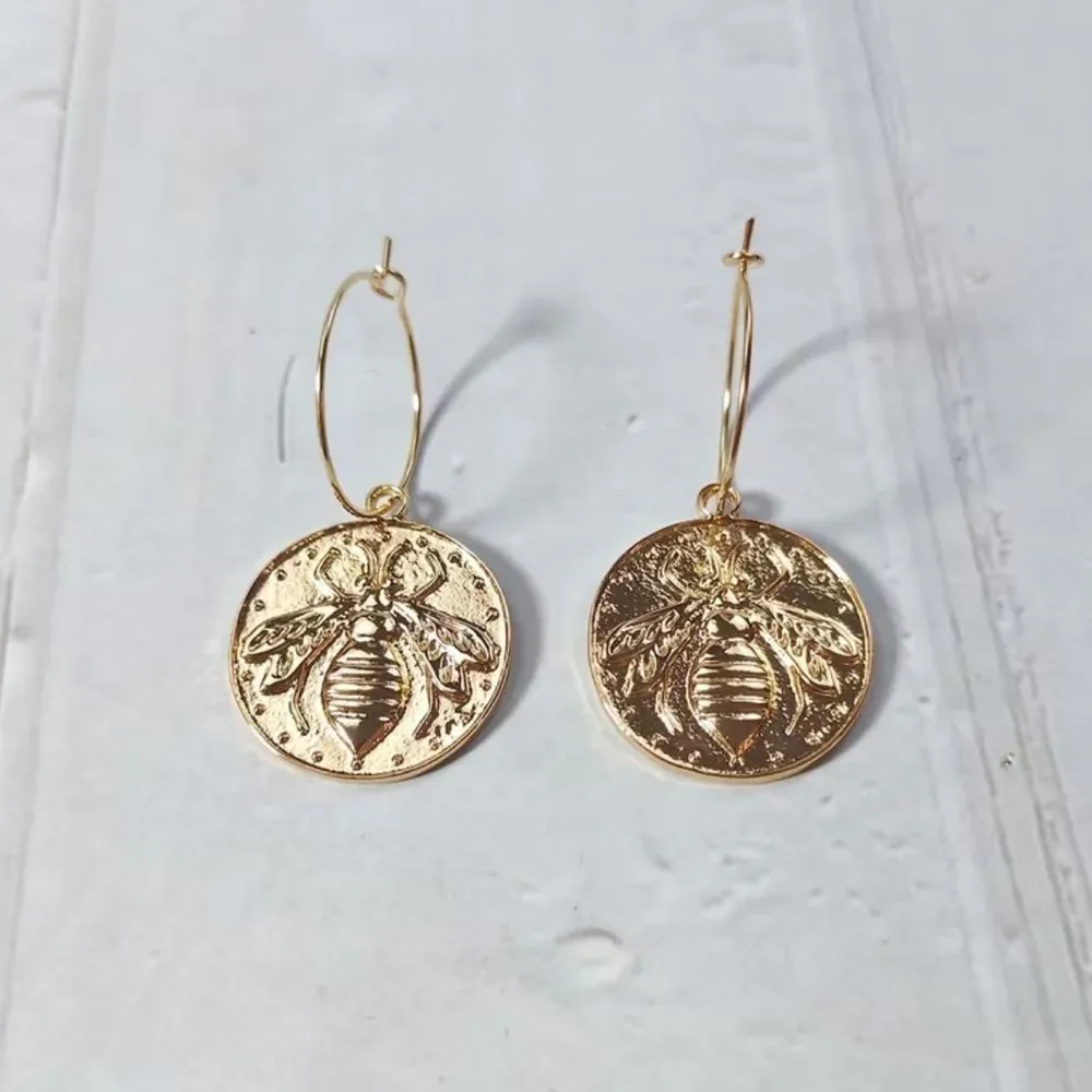 Bee Hoop Earrings #2423
